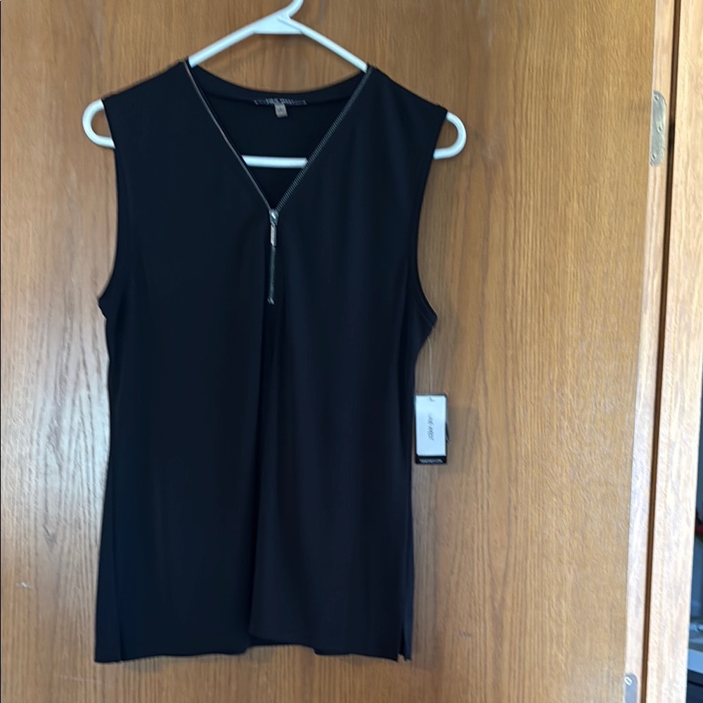 Nine West Black Fitted Sleeveless Blouse